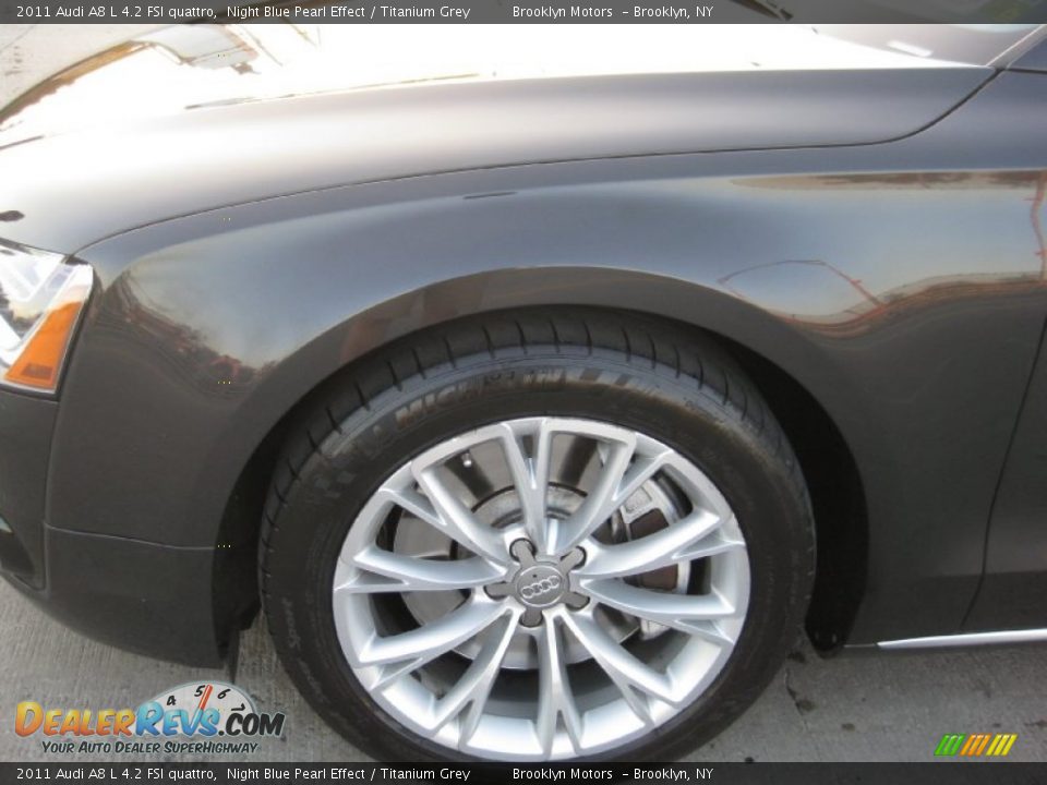 2011 Audi A8 L 4.2 FSI quattro Night Blue Pearl Effect / Titanium Grey Photo #8