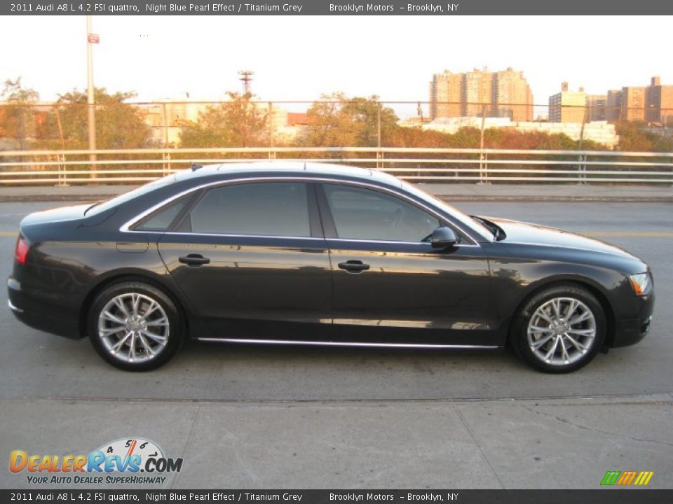 2011 Audi A8 L 4.2 FSI quattro Night Blue Pearl Effect / Titanium Grey Photo #17
