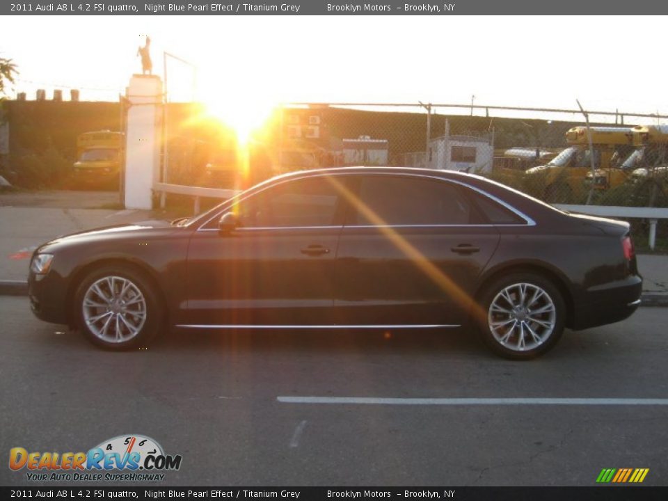 2011 Audi A8 L 4.2 FSI quattro Night Blue Pearl Effect / Titanium Grey Photo #18