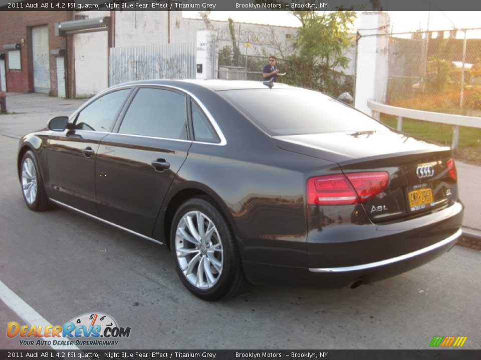 2011 Audi A8 L 4.2 FSI quattro Night Blue Pearl Effect / Titanium Grey Photo #19
