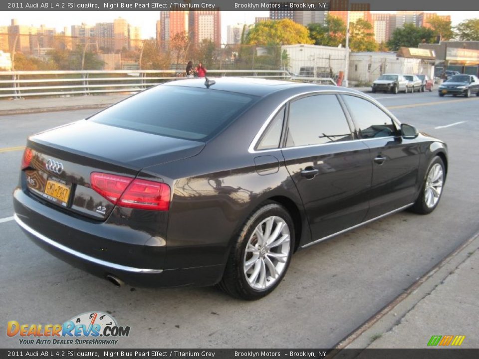 2011 Audi A8 L 4.2 FSI quattro Night Blue Pearl Effect / Titanium Grey Photo #20