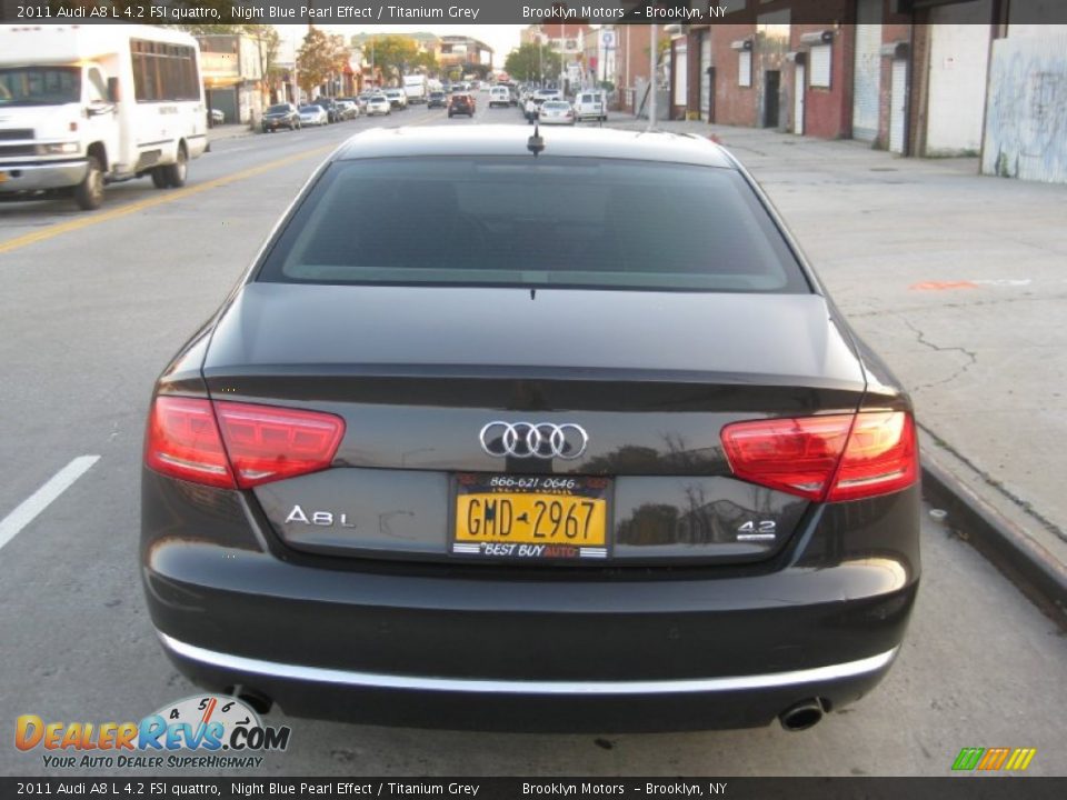 2011 Audi A8 L 4.2 FSI quattro Night Blue Pearl Effect / Titanium Grey Photo #21