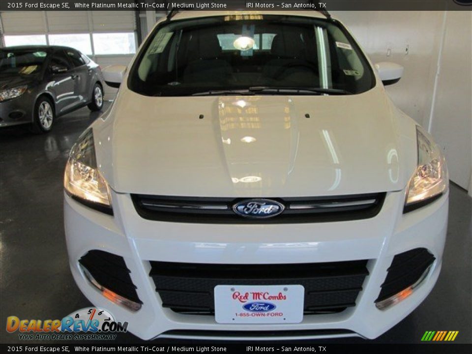 2015 Ford Escape SE White Platinum Metallic Tri-Coat / Medium Light Stone Photo #2