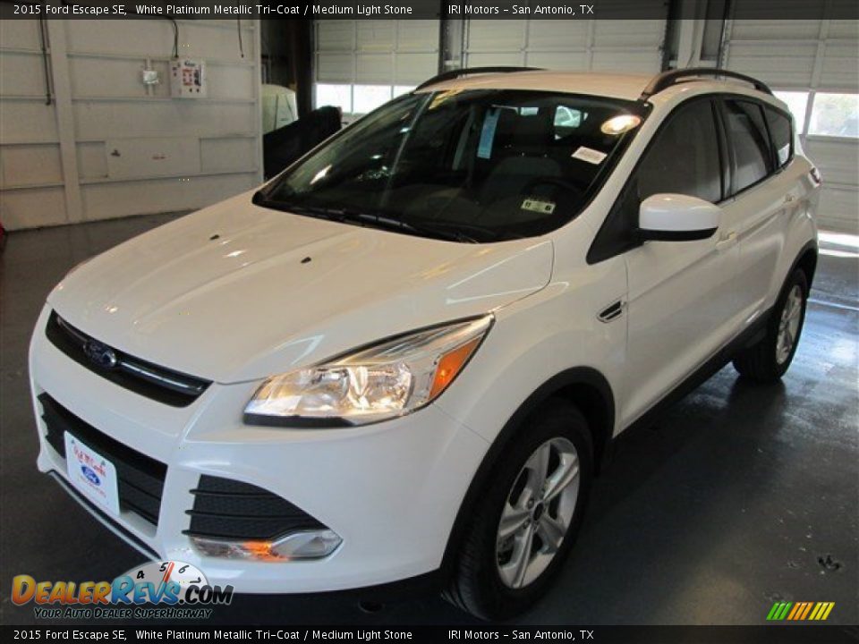 2015 Ford Escape SE White Platinum Metallic Tri-Coat / Medium Light Stone Photo #3