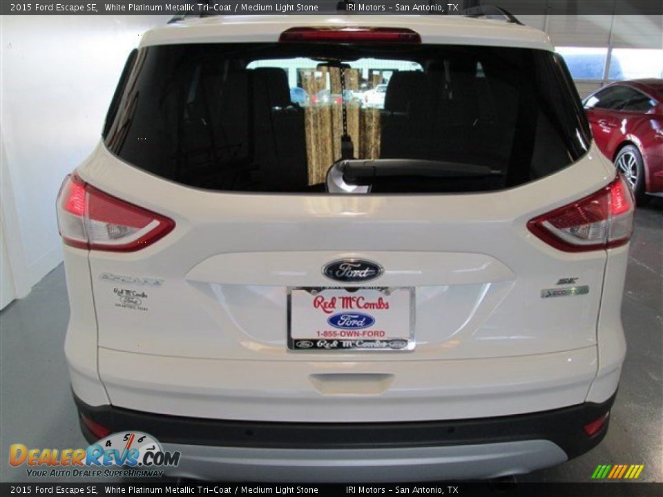2015 Ford Escape SE White Platinum Metallic Tri-Coat / Medium Light Stone Photo #5