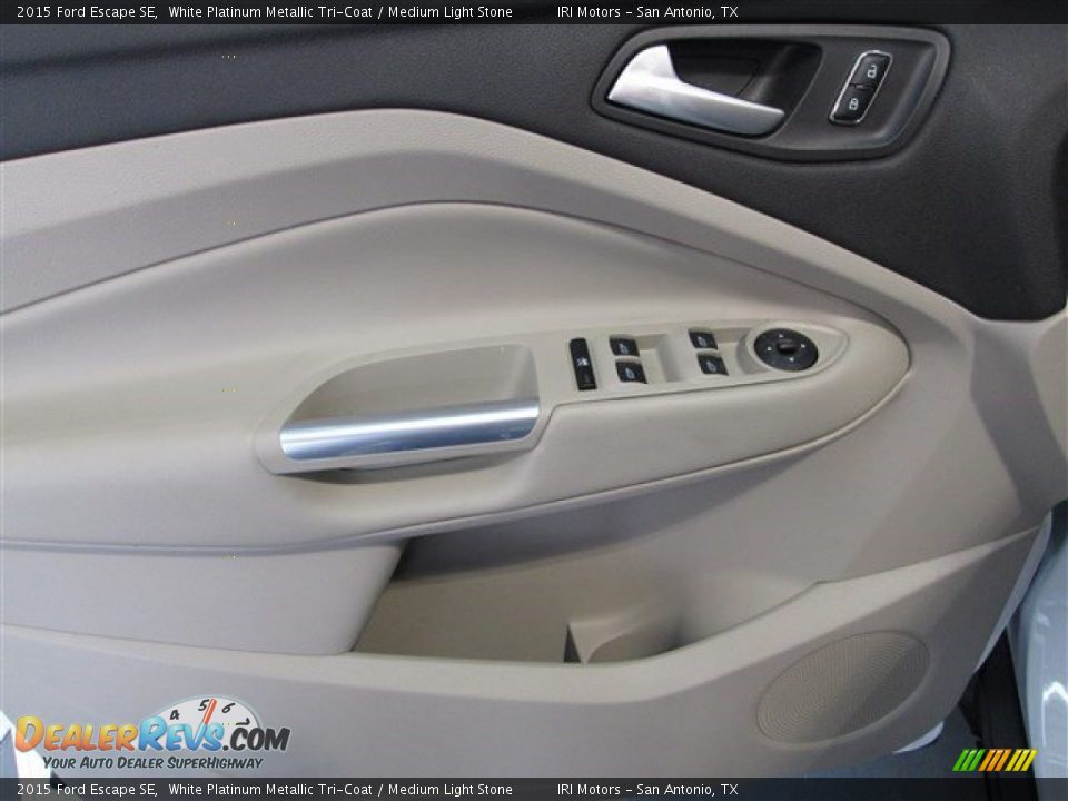2015 Ford Escape SE White Platinum Metallic Tri-Coat / Medium Light Stone Photo #14