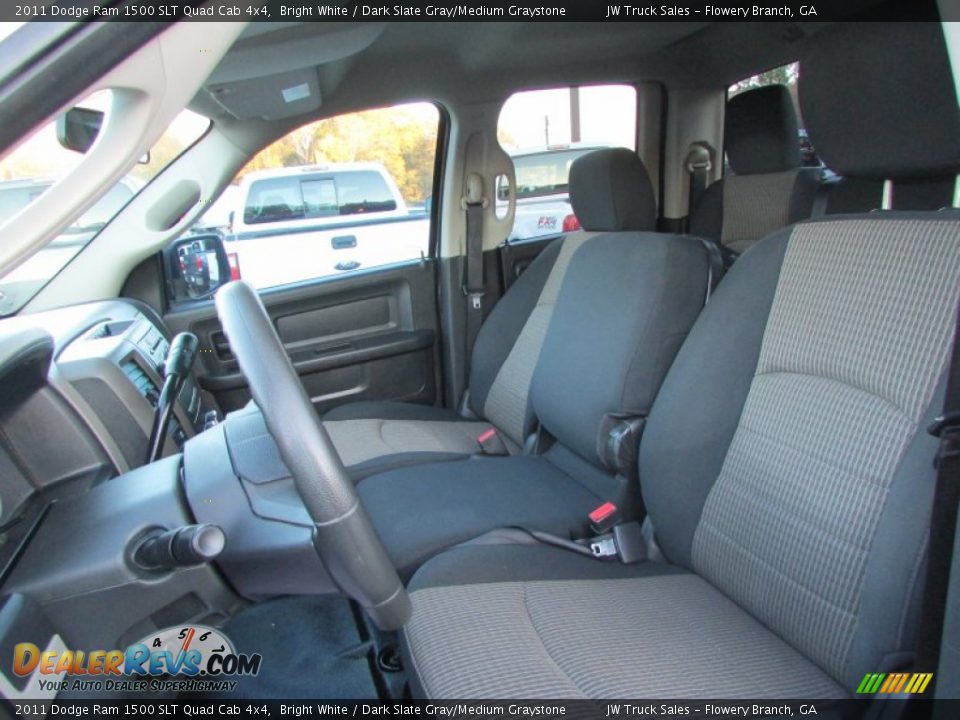 2011 Dodge Ram 1500 SLT Quad Cab 4x4 Bright White / Dark Slate Gray/Medium Graystone Photo #30