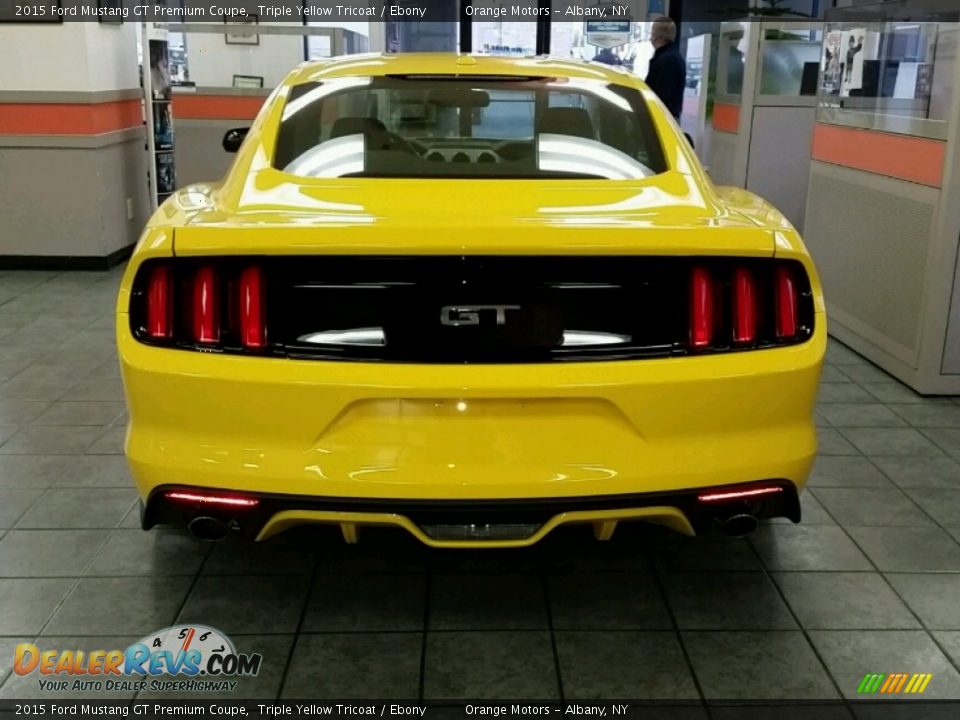2015 Ford Mustang GT Premium Coupe Triple Yellow Tricoat / Ebony Photo #6