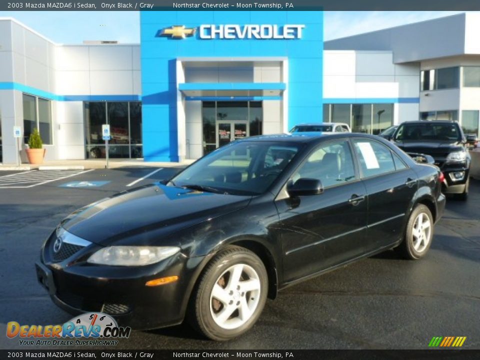 2003 Mazda MAZDA6 i Sedan Onyx Black / Gray Photo #1