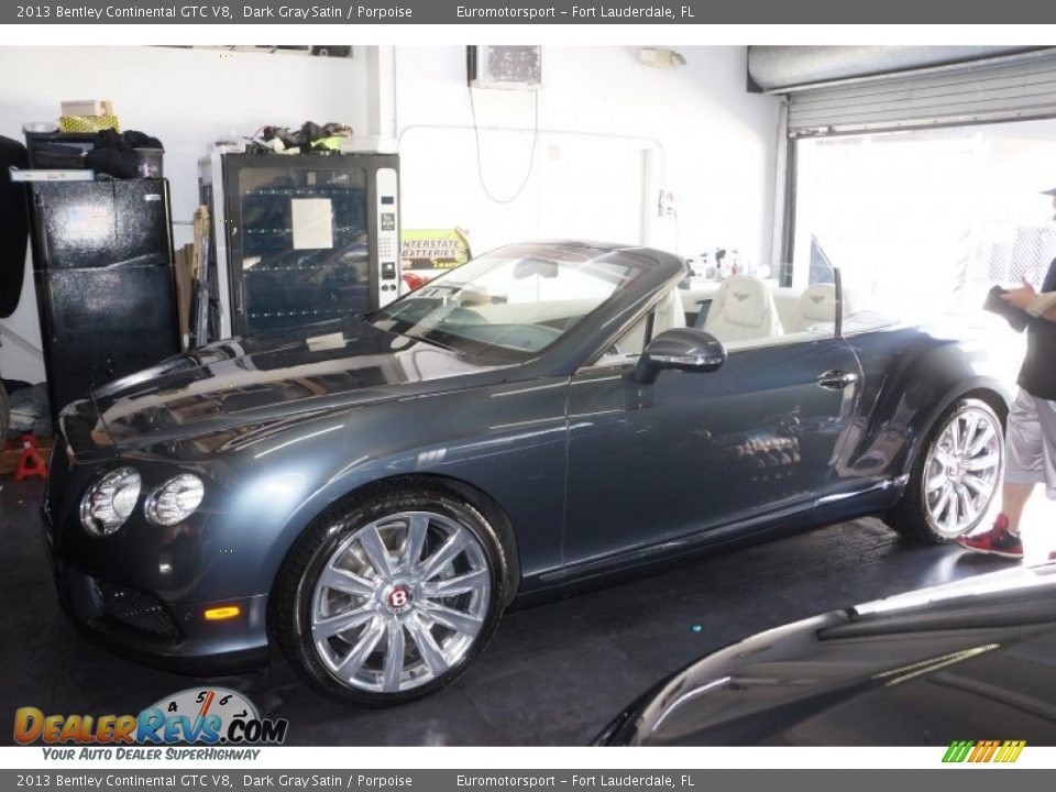 2013 Bentley Continental GTC V8 Dark Gray Satin / Porpoise Photo #2
