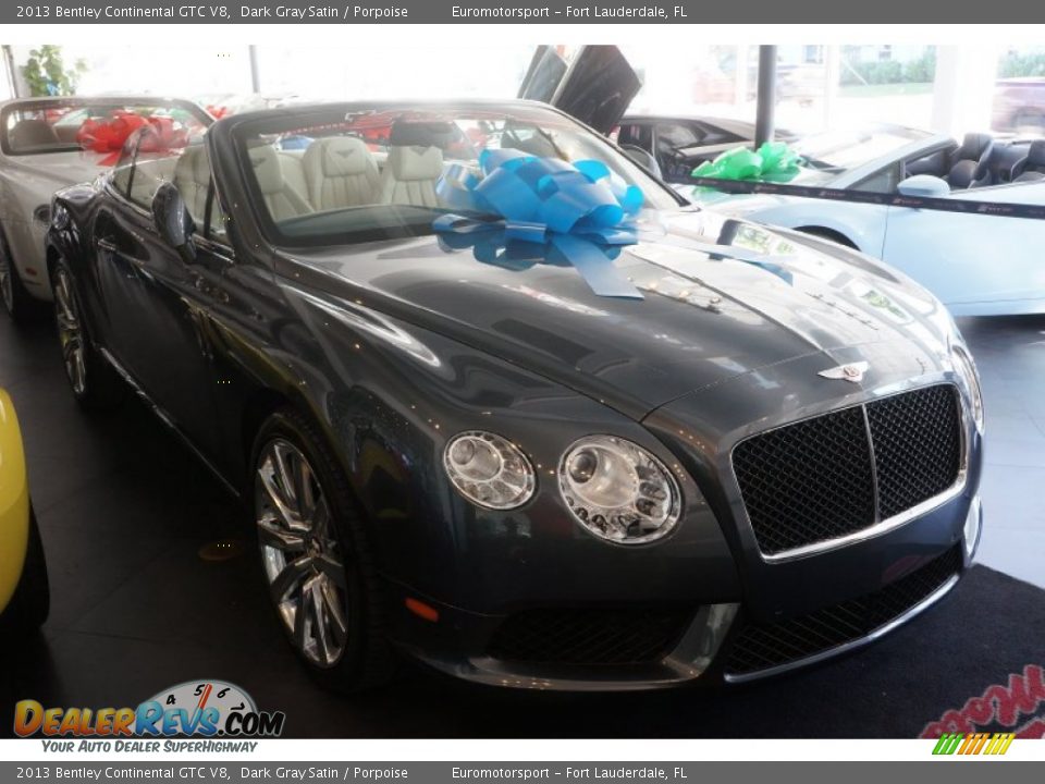 2013 Bentley Continental GTC V8 Dark Gray Satin / Porpoise Photo #6