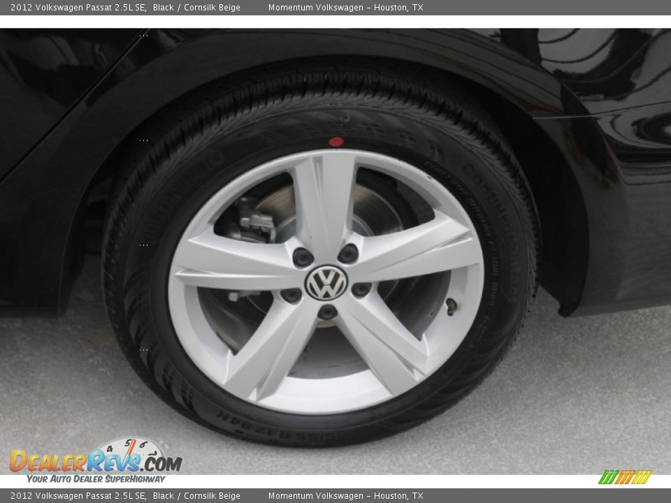 2012 Volkswagen Passat 2.5L SE Black / Cornsilk Beige Photo #6