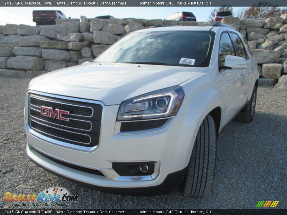 2015 GMC Acadia SLT AWD White Diamond Tricoat / Dark Cashmere Photo #2