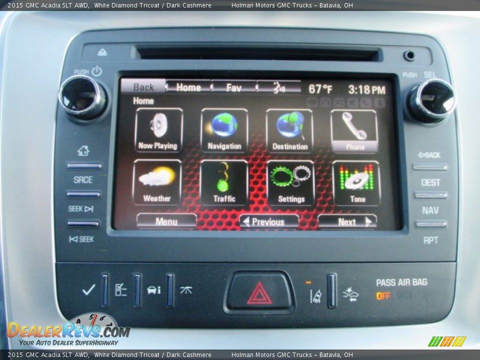 2015 GMC Acadia SLT AWD White Diamond Tricoat / Dark Cashmere Photo #8
