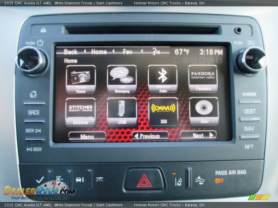 2015 GMC Acadia SLT AWD White Diamond Tricoat / Dark Cashmere Photo #9