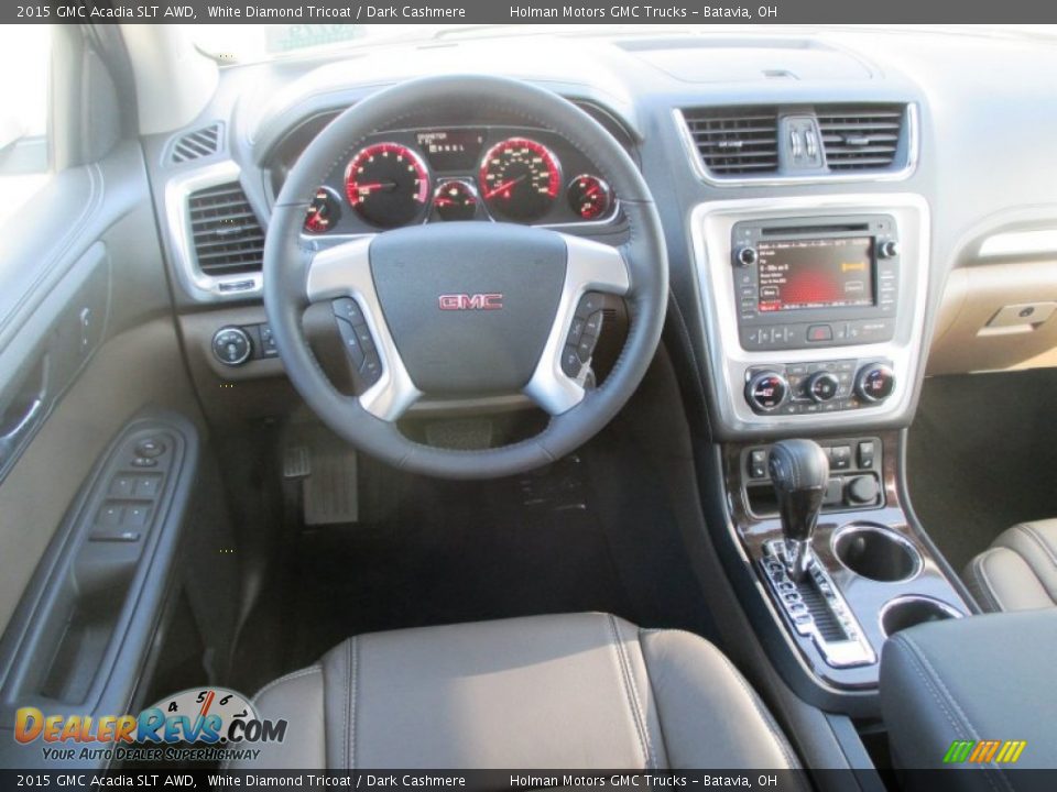 2015 GMC Acadia SLT AWD White Diamond Tricoat / Dark Cashmere Photo #25