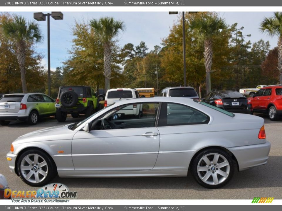 2001 BMW 3 Series 325i Coupe Titanium Silver Metallic / Grey Photo #6