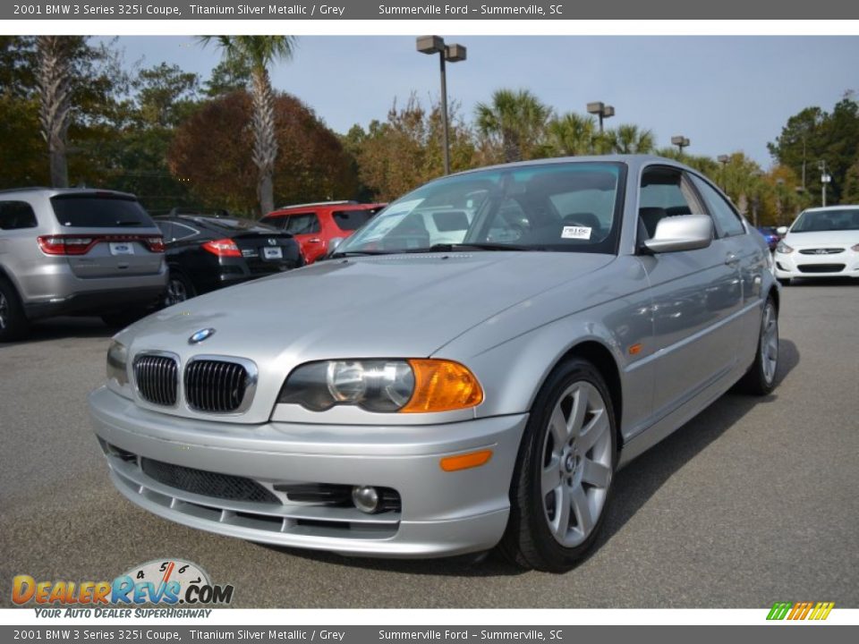 2001 BMW 3 Series 325i Coupe Titanium Silver Metallic / Grey Photo #7