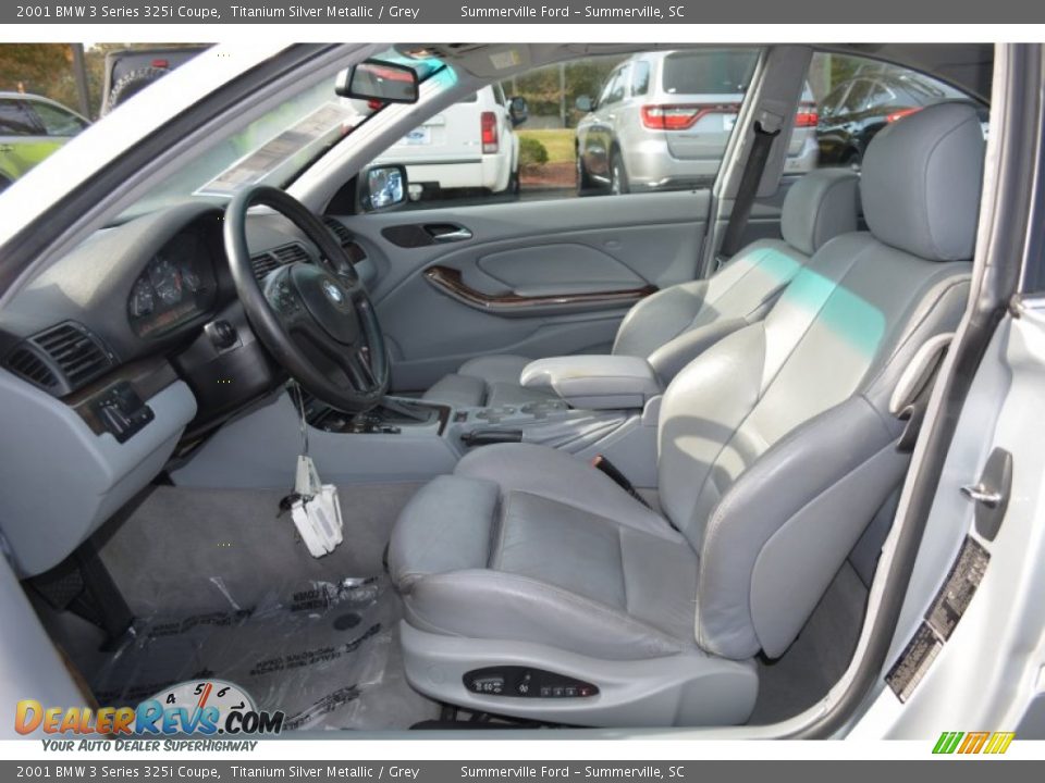 2001 BMW 3 Series 325i Coupe Titanium Silver Metallic / Grey Photo #15