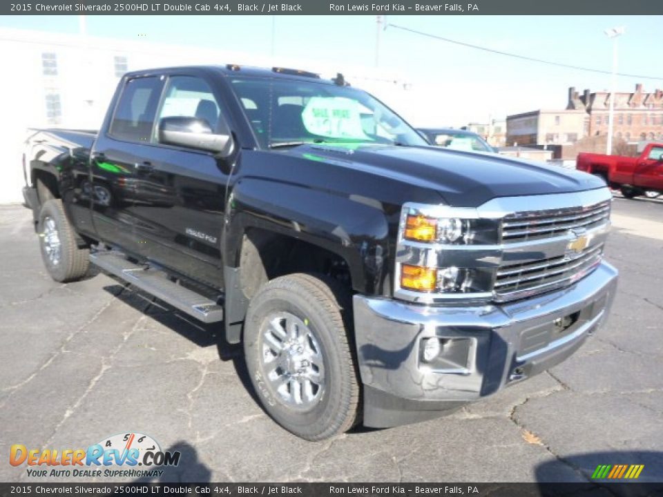 2015 Chevrolet Silverado 2500HD LT Double Cab 4x4 Black / Jet Black Photo #2