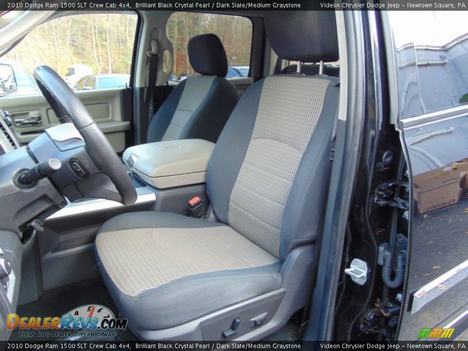 2010 Dodge Ram 1500 SLT Crew Cab 4x4 Brilliant Black Crystal Pearl / Dark Slate/Medium Graystone Photo #14
