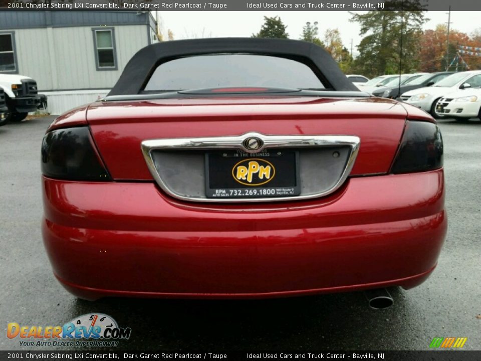 2001 Chrysler Sebring LXi Convertible Dark Garnet Red Pearlcoat / Taupe Photo #14