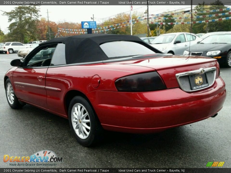 2001 Chrysler Sebring LXi Convertible Dark Garnet Red Pearlcoat / Taupe Photo #15