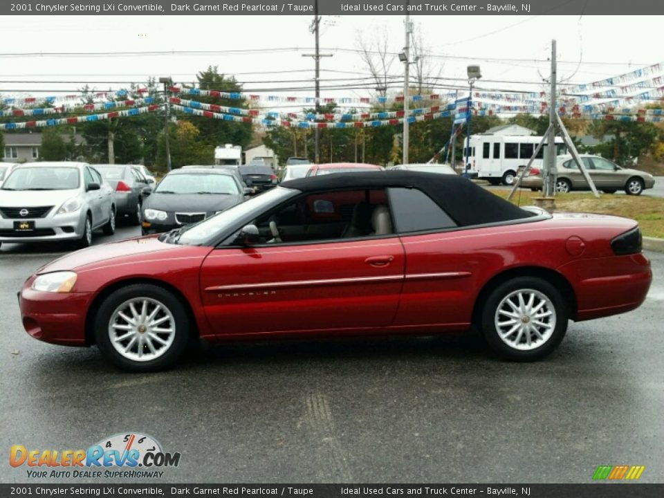 2001 Chrysler Sebring LXi Convertible Dark Garnet Red Pearlcoat / Taupe Photo #17