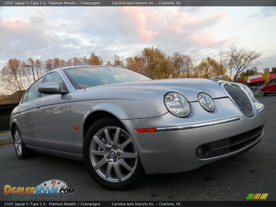 2005 Jaguar S-Type 3.0 Platinum Metallic / Champagne Photo #2