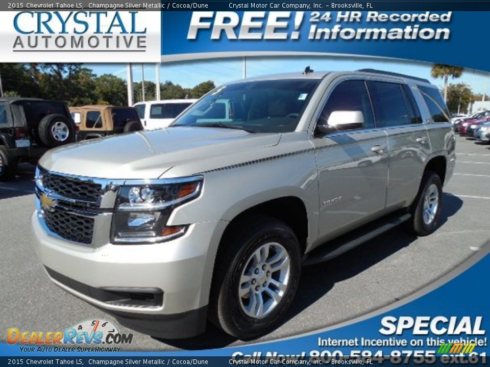 2015 Chevrolet Tahoe LS Champagne Silver Metallic / Cocoa/Dune Photo #1