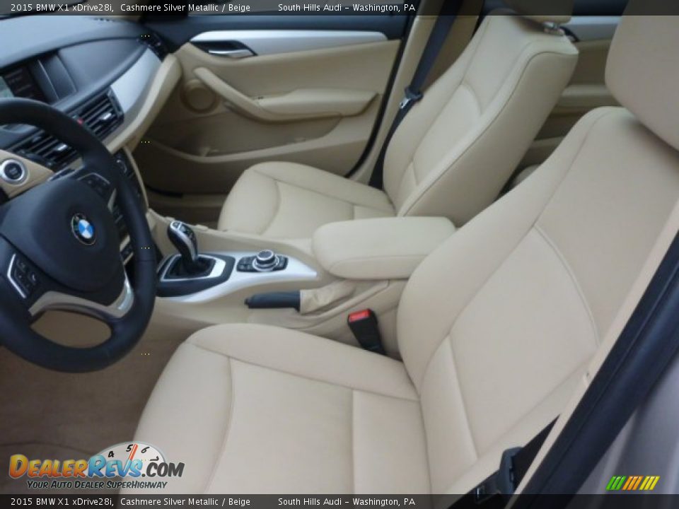 2015 BMW X1 xDrive28i Cashmere Silver Metallic / Beige Photo #10