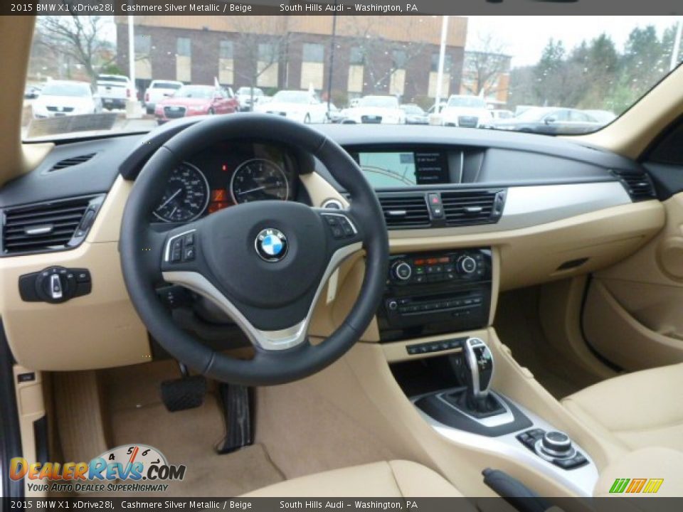 2015 BMW X1 xDrive28i Cashmere Silver Metallic / Beige Photo #12
