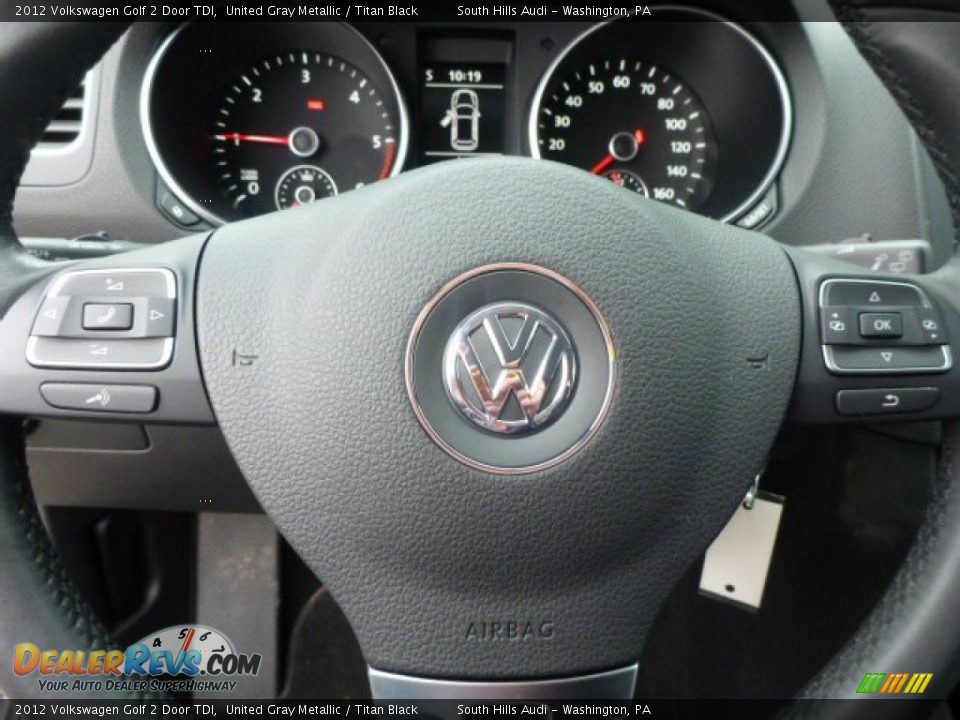 2012 Volkswagen Golf 2 Door TDI United Gray Metallic / Titan Black Photo #14