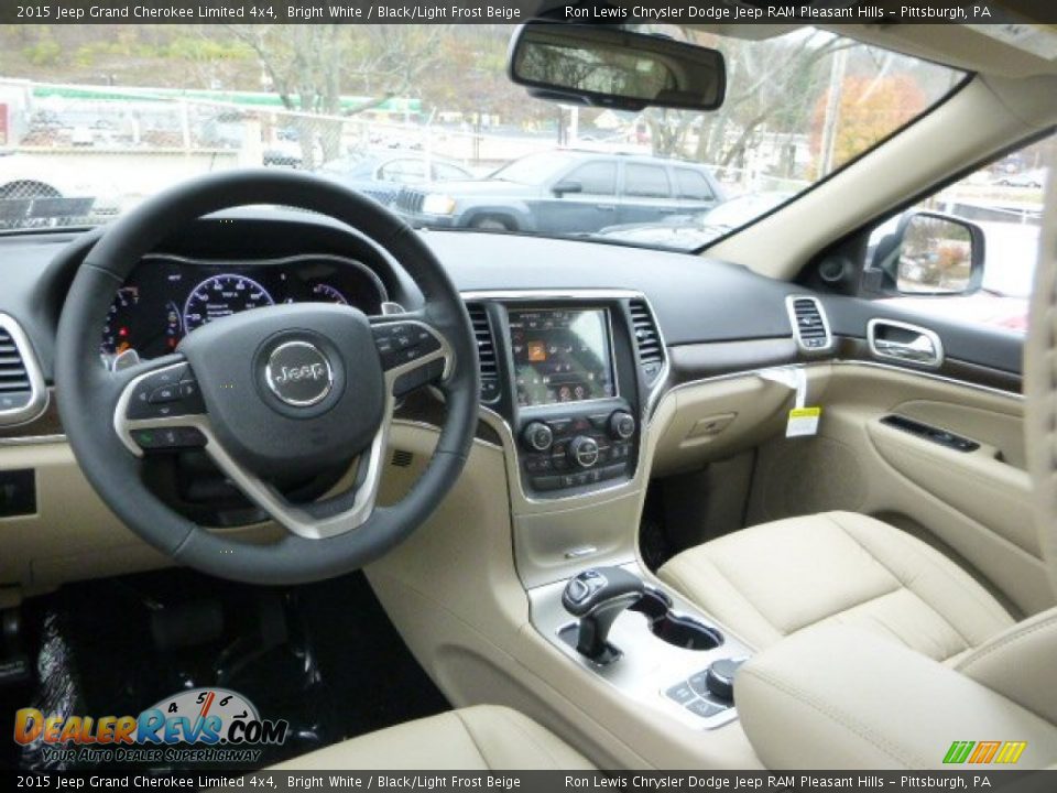 2015 Jeep Grand Cherokee Limited 4x4 Bright White / Black/Light Frost Beige Photo #14