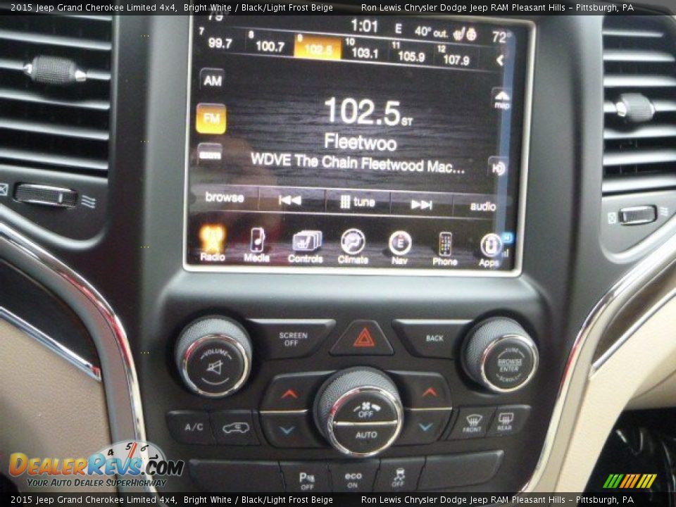 2015 Jeep Grand Cherokee Limited 4x4 Bright White / Black/Light Frost Beige Photo #19