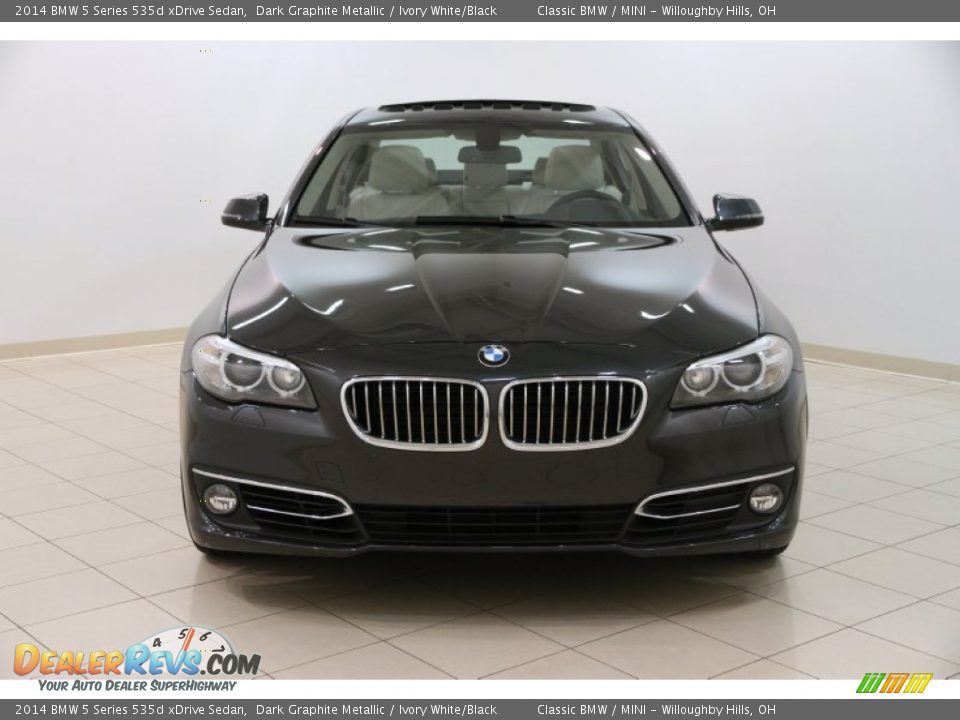 2014 BMW 5 Series 535d xDrive Sedan Dark Graphite Metallic / Ivory White/Black Photo #2