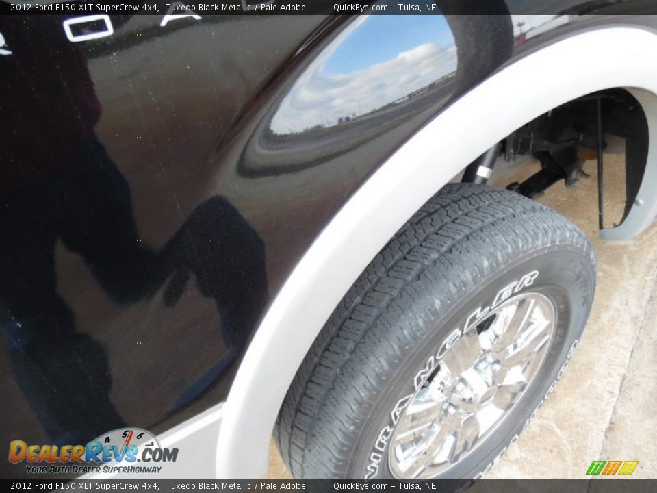 2012 Ford F150 XLT SuperCrew 4x4 Tuxedo Black Metallic / Pale Adobe Photo #9