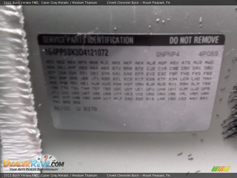 2013 Buick Verano FWD Cyber Gray Metallic / Medium Titanium Photo #29