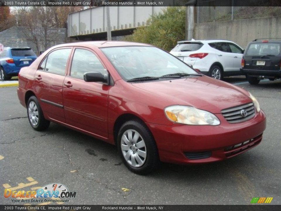 2003 Toyota Corolla CE Impulse Red / Light Gray Photo #3