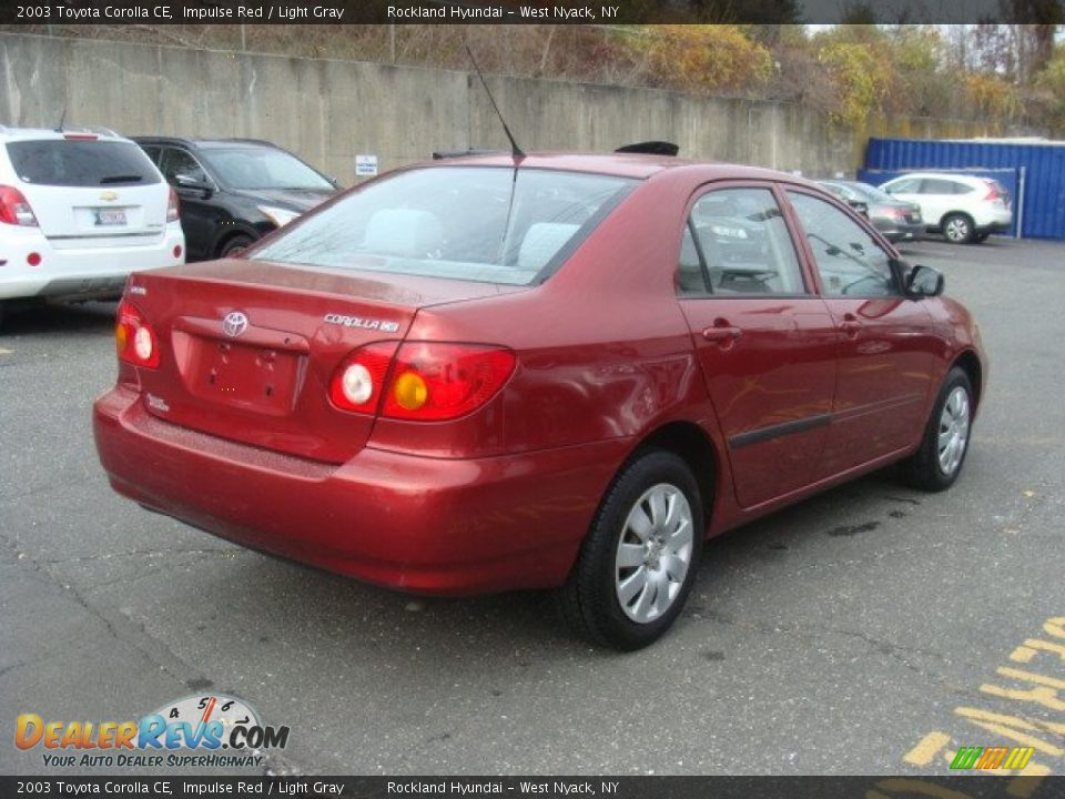 2003 Toyota Corolla CE Impulse Red / Light Gray Photo #4