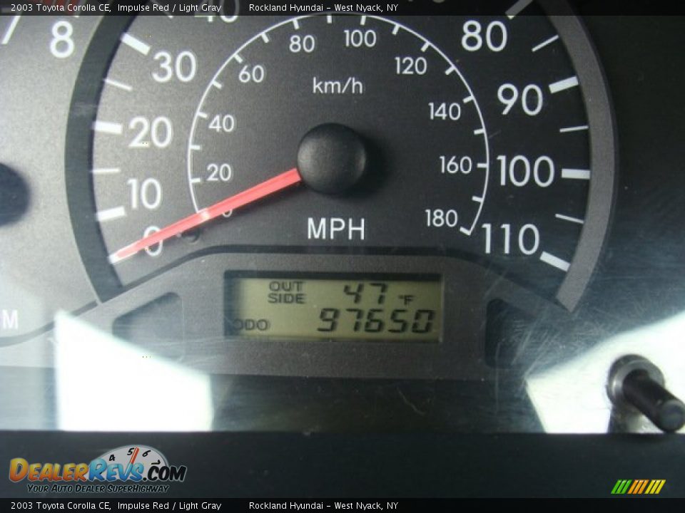 2003 Toyota Corolla CE Impulse Red / Light Gray Photo #13