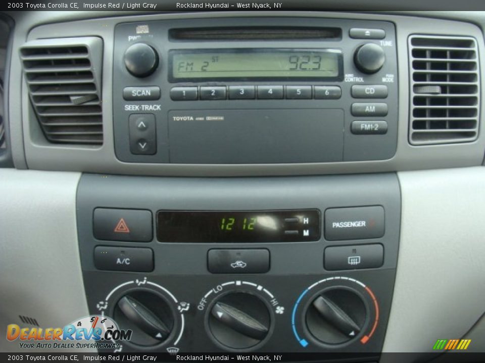 2003 Toyota Corolla CE Impulse Red / Light Gray Photo #14