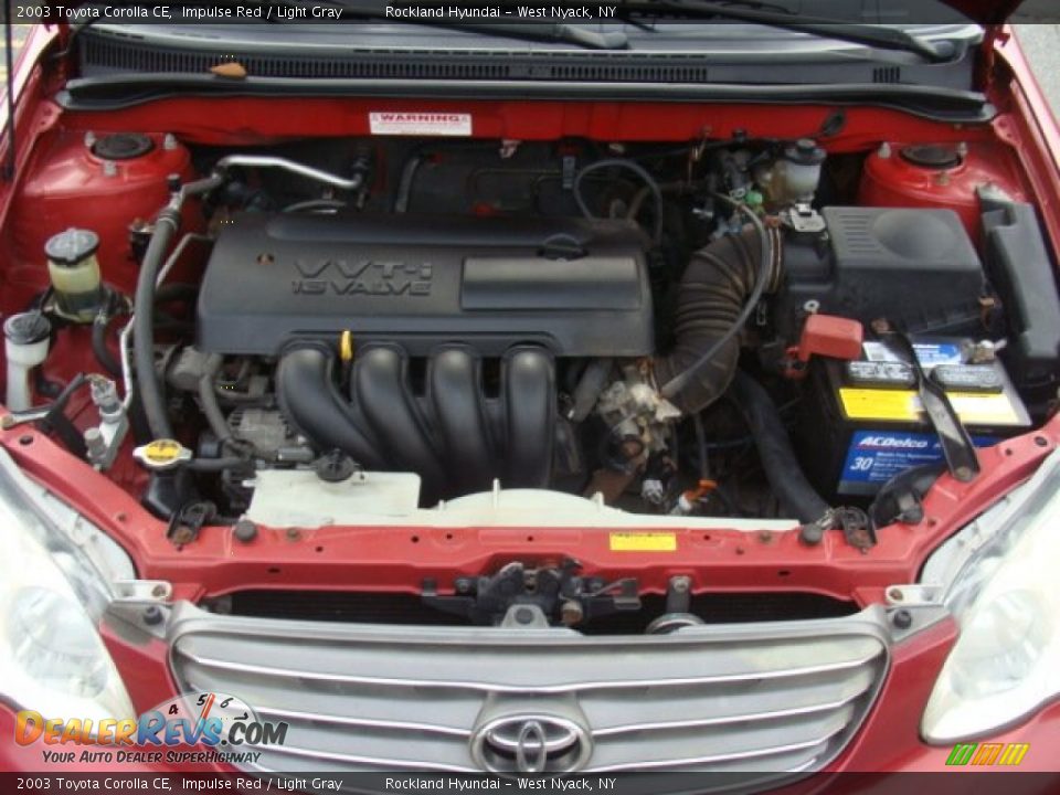 2003 Toyota Corolla CE Impulse Red / Light Gray Photo #25