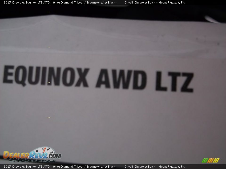 2015 Chevrolet Equinox LTZ AWD White Diamond Tricoat / Brownstone/Jet Black Photo #8