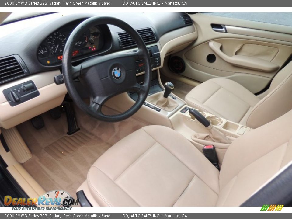 2000 BMW 3 Series 323i Sedan Fern Green Metallic / Sand Photo #13