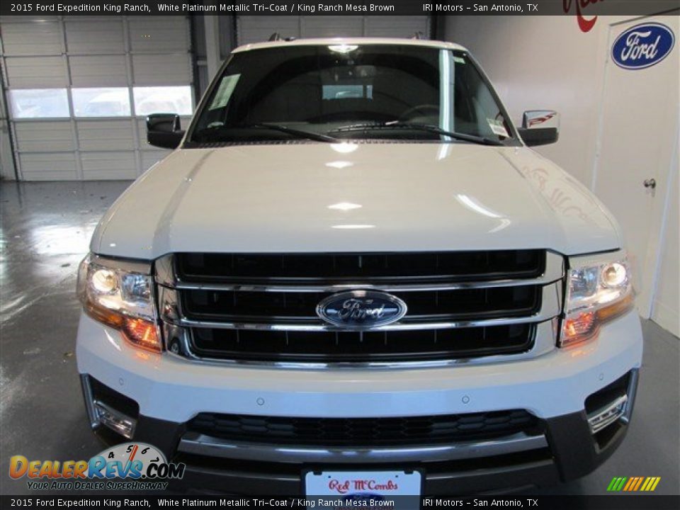 2015 Ford Expedition King Ranch White Platinum Metallic Tri-Coat / King Ranch Mesa Brown Photo #2