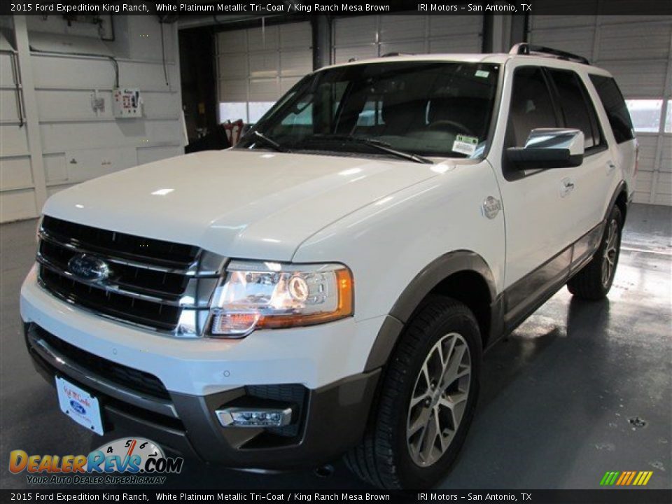 2015 Ford Expedition King Ranch White Platinum Metallic Tri-Coat / King Ranch Mesa Brown Photo #3