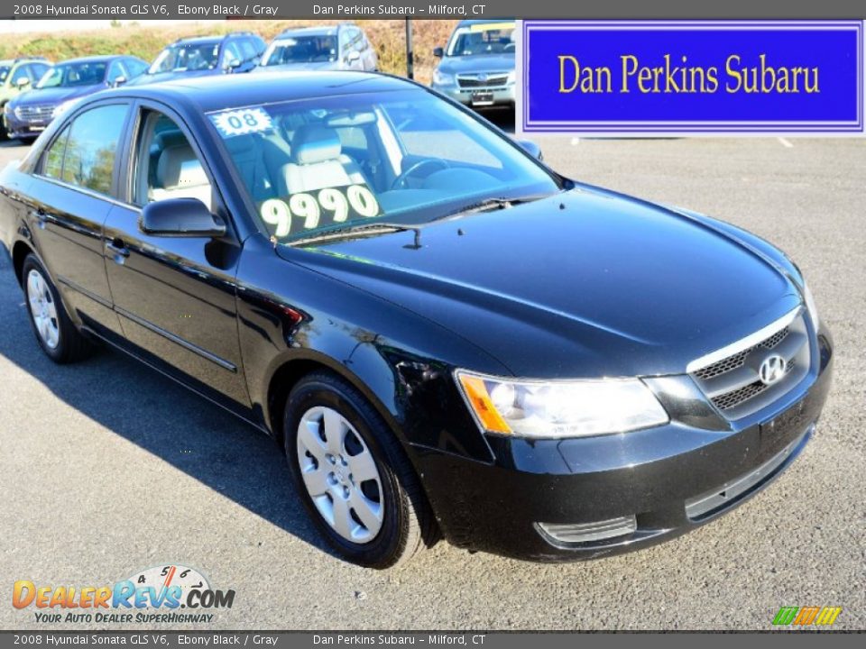 2008 Hyundai Sonata GLS V6 Ebony Black / Gray Photo #1