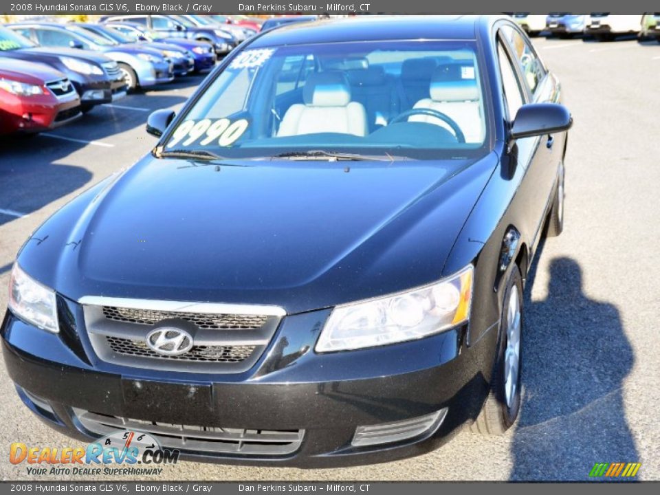 2008 Hyundai Sonata GLS V6 Ebony Black / Gray Photo #2