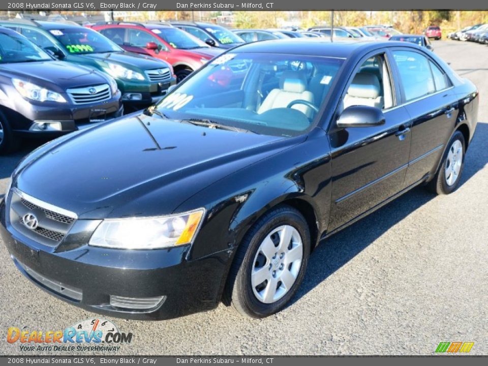 2008 Hyundai Sonata GLS V6 Ebony Black / Gray Photo #3